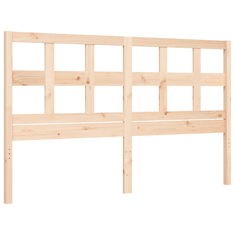 Bedframe met hoofdbord massief hout 160x200 cm