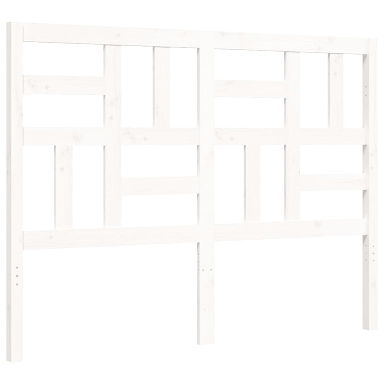 Bedframe met hoofdbord massief hout wit 4FT Small Double
