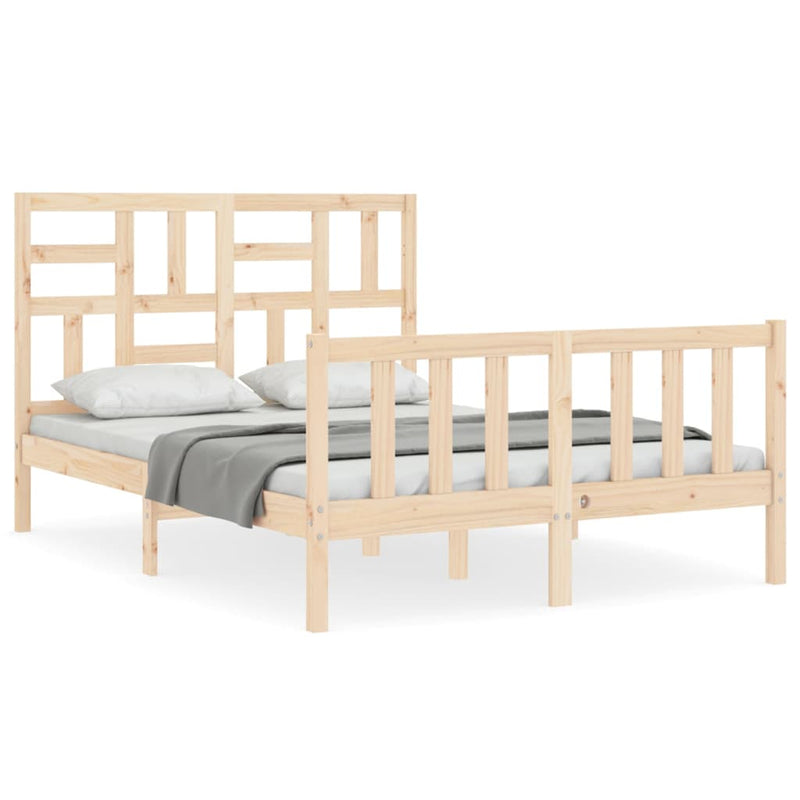 Bedframe met hoofdbord massief hout 120x200 cm