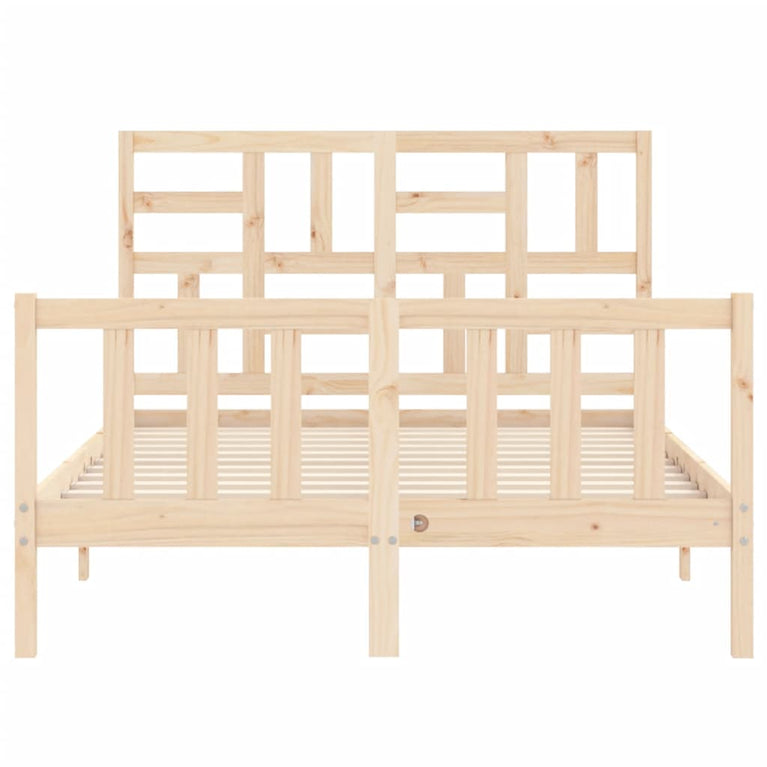 Bedframe met hoofdbord massief hout 120x200 cm