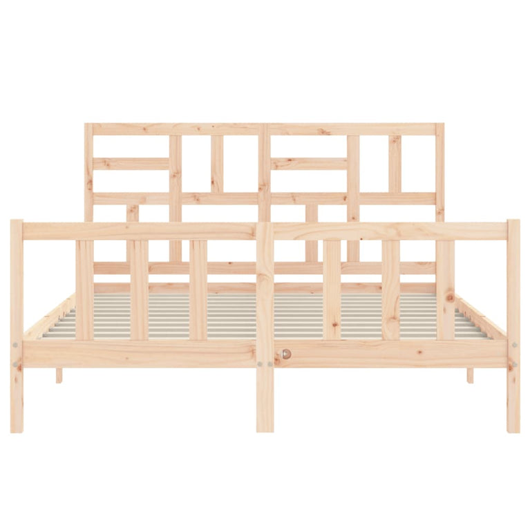 Bedframe met hoofdbord massief hout 5 FT King Size