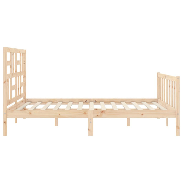 Bedframe met hoofdbord massief hout 5 FT King Size