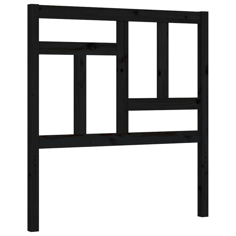 Bedframe met hoofdbord massief hout zwart 2FT6 Small Single