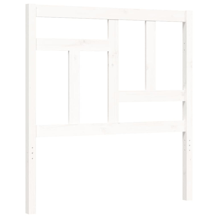 Bedframe met hoofdbord massief hout wit 3FT Single