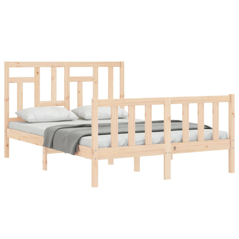 Bedframe met hoofdbord massief hout 4FT Small Double