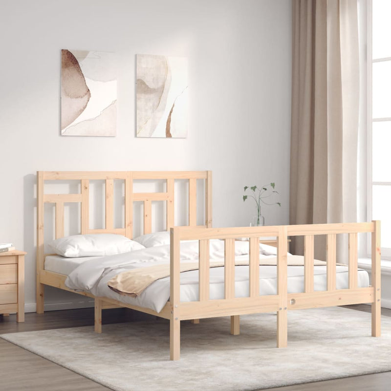 Bedframe met hoofdbord massief hout 4FT Small Double