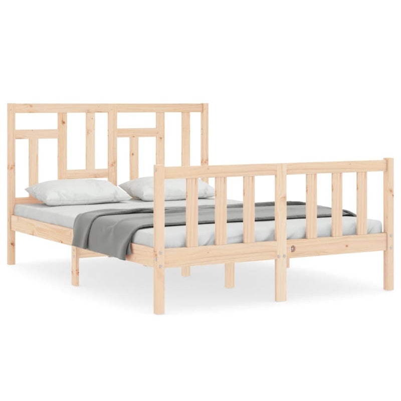 Bedframe met hoofdbord massief hout 120x200 cm