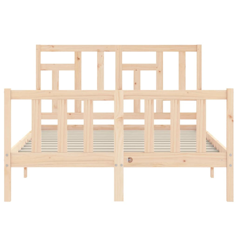 Bedframe met hoofdbord massief hout 120x200 cm