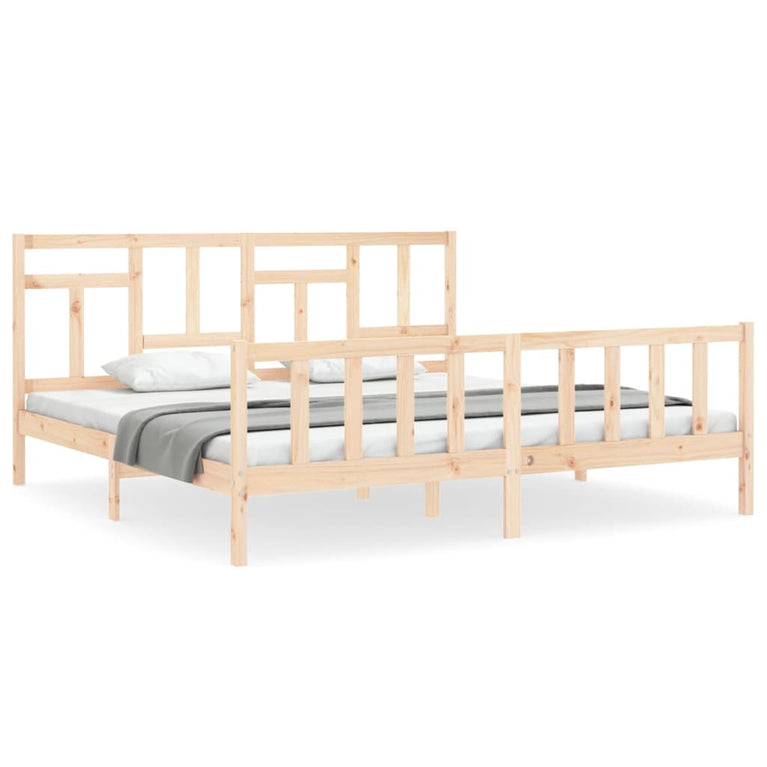Bedframe met hoofdbord massief hout 6FT Super King