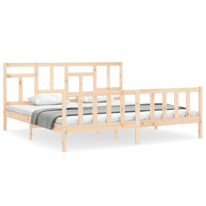 Bedframe met hoofdbord massief hout 6FT Super King