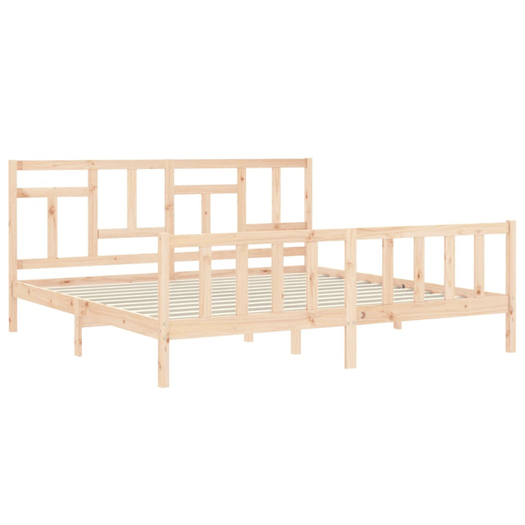 Bedframe met hoofdbord massief hout 6FT Super King