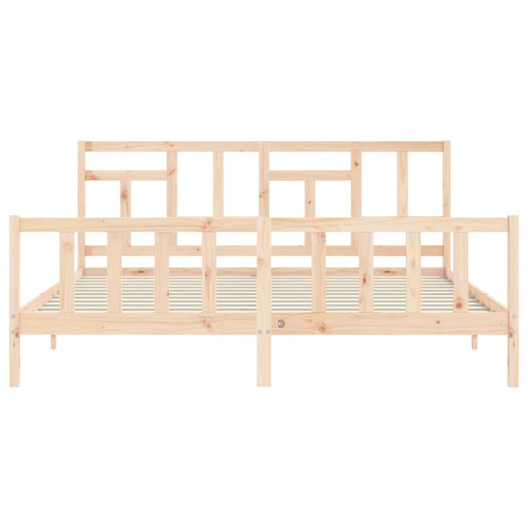 Bedframe met hoofdbord massief hout 6FT Super King