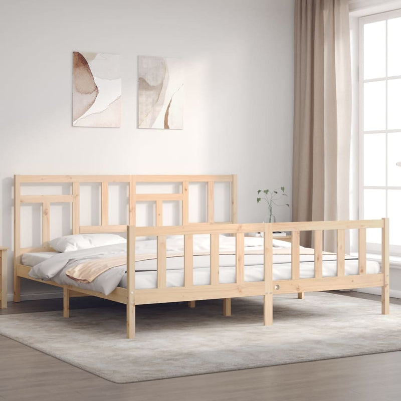Bedframe met hoofdbord massief hout 6FT Super King
