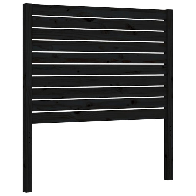 Bedframe met hoofdbord massief hout zwart 3FT Single