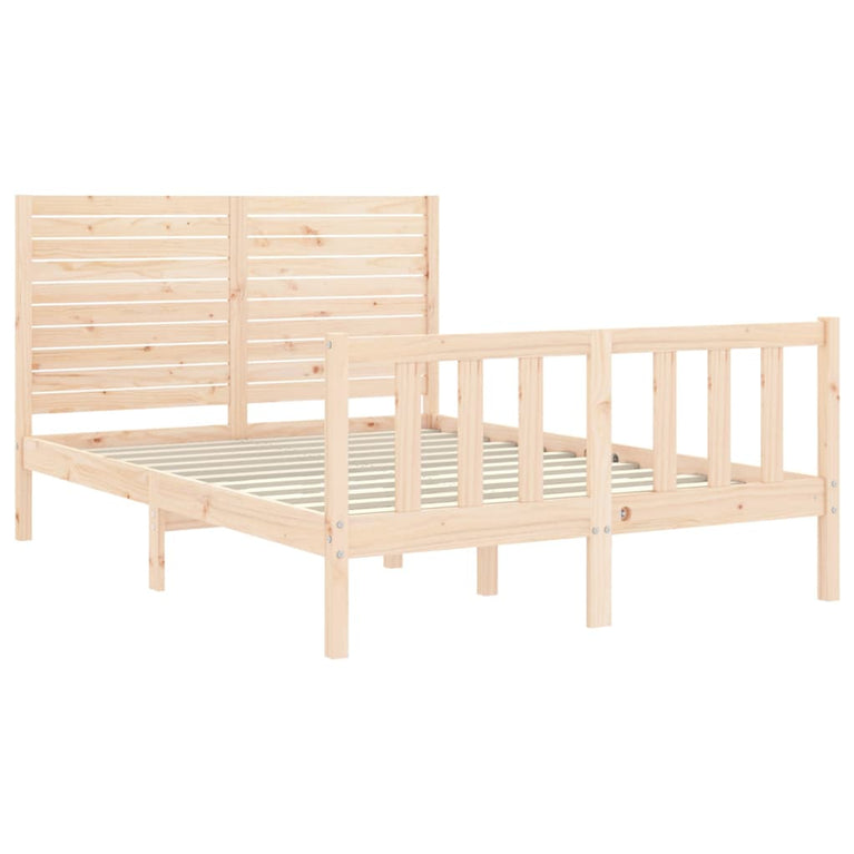 Bedframe met hoofdbord massief hout 4FT Small Double