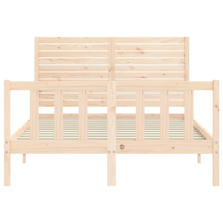 Bedframe met hoofdbord massief hout 4FT Small Double