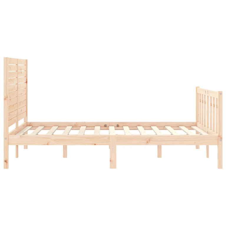 Bedframe met hoofdbord massief hout 4FT Small Double