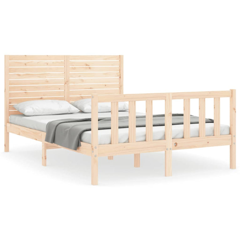 Bedframe met hoofdbord massief hout 4FT6 Double