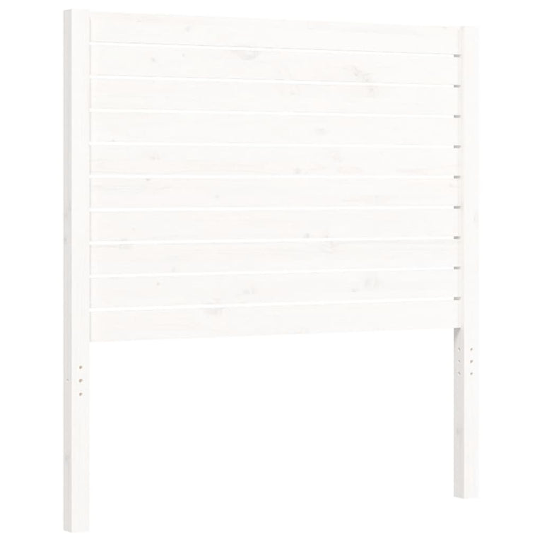 Bedframe met hoofdbord massief hout wit 90x200 cm