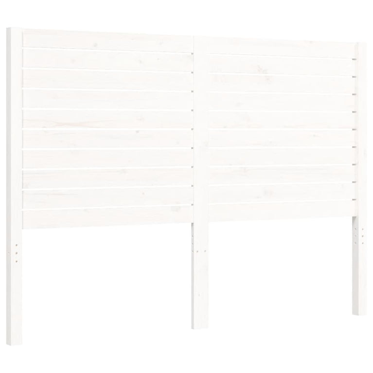 Bedframe met hoofdbord massief hout wit 120x200 cm