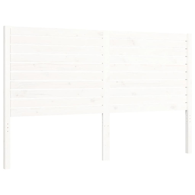 Bedframe met hoofdbord massief hout wit 5 FT King Size
