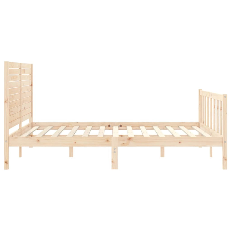 Bedframe met hoofdbord massief hout 160x200 cm