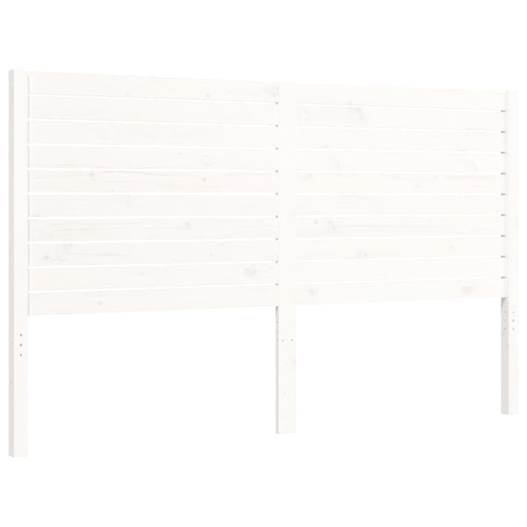 Bedframe met hoofdbord massief hout wit 160x200 cm