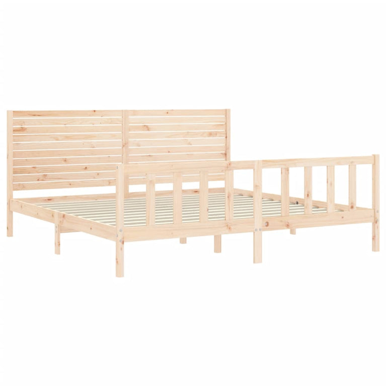 Bedframe met hoofdbord massief hout 6FT Super King