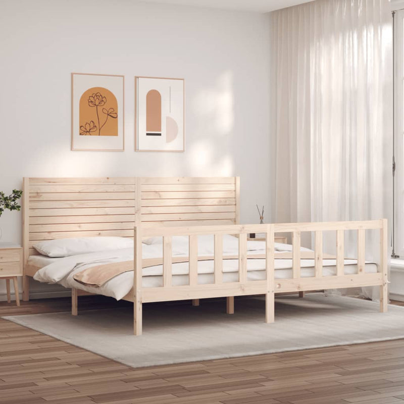 Bedframe met hoofdbord massief hout 6FT Super King