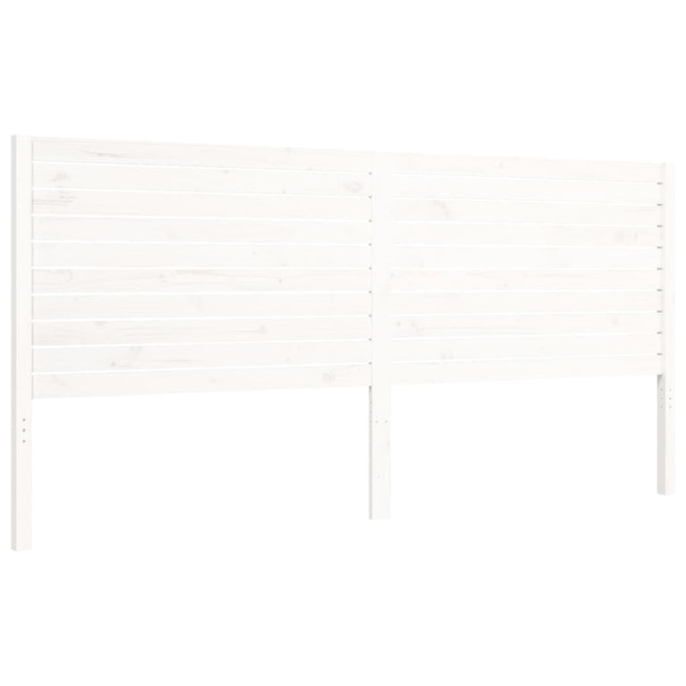 Bedframe met hoofdbord massief hout wit Super King Size