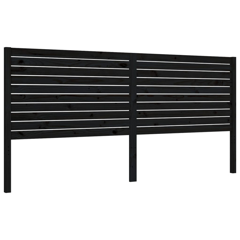 Bedframe met hoofdbord massief hout zwart 6FT Super King