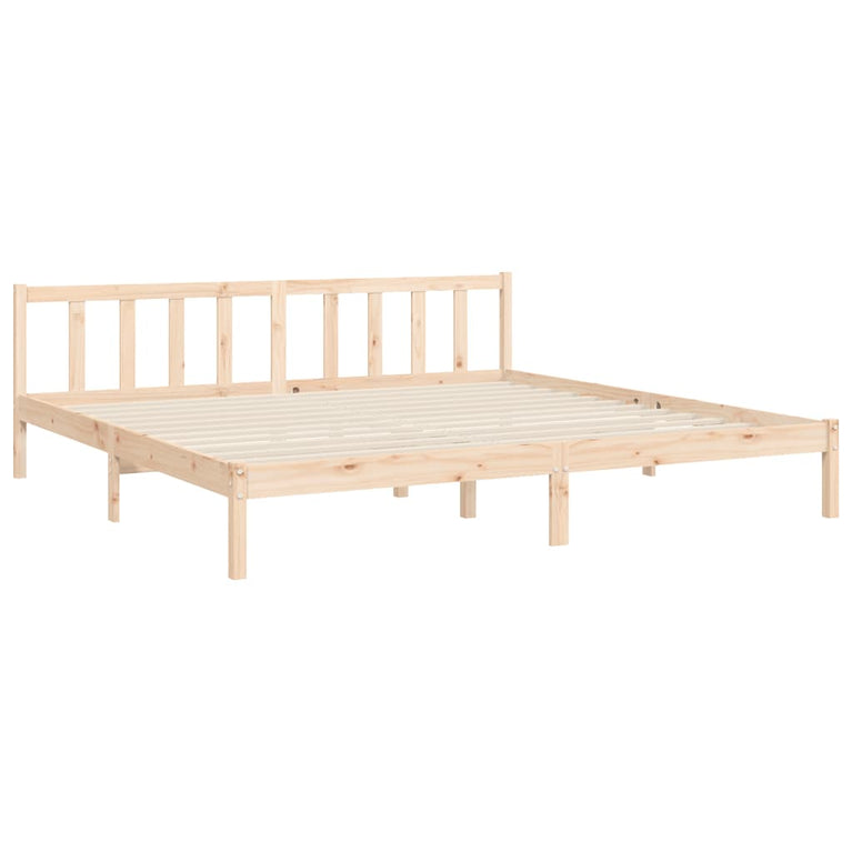 Bedframe met hoofdbord massief hout 200x200 cm
