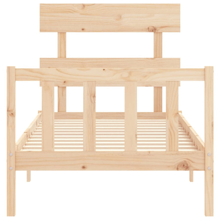 Bedframe met hoofdbord massief hout 2FT6 Small Single
