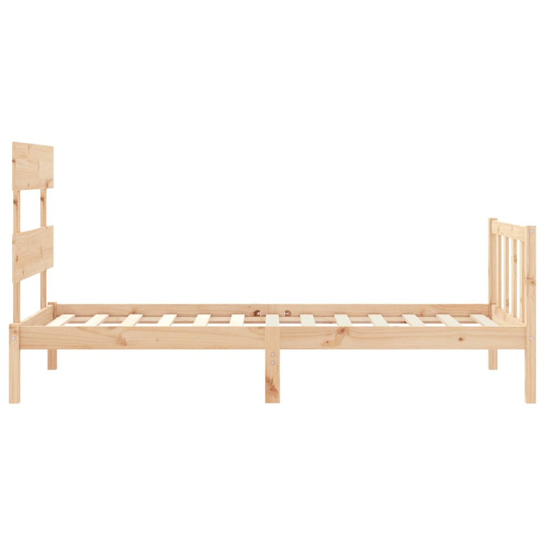 Bedframe met hoofdbord massief hout 2FT6 Small Single