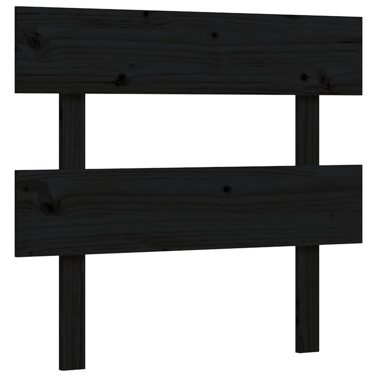 Bedframe met hoofdbord massief hout zwart 2FT6 Small Single