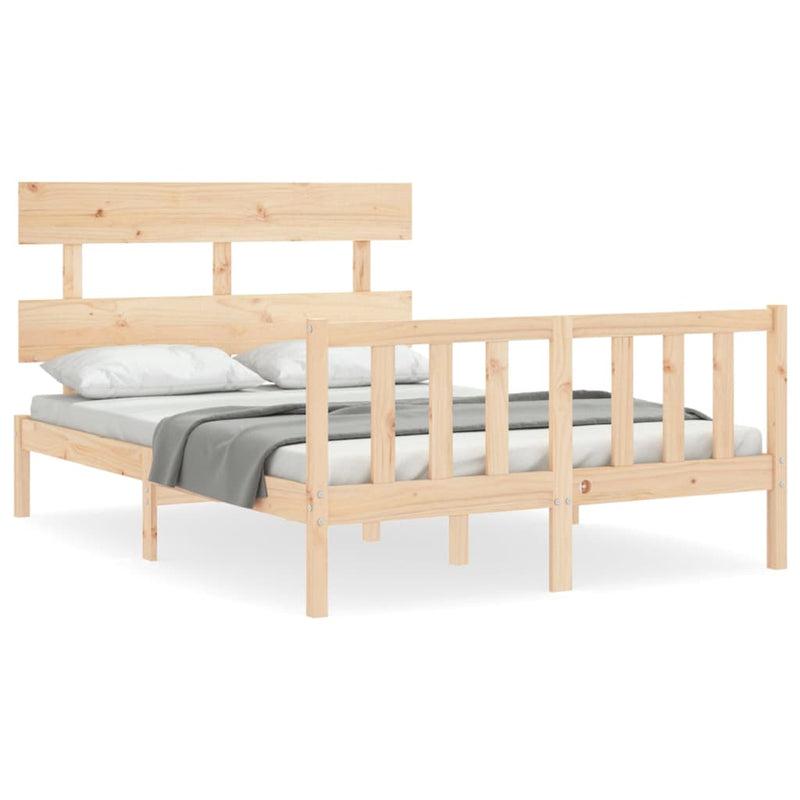 Bedframe met hoofdbord massief hout 4FT Small Double