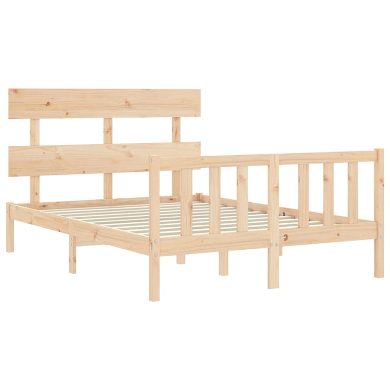 Bedframe met hoofdbord massief hout 4FT Small Double