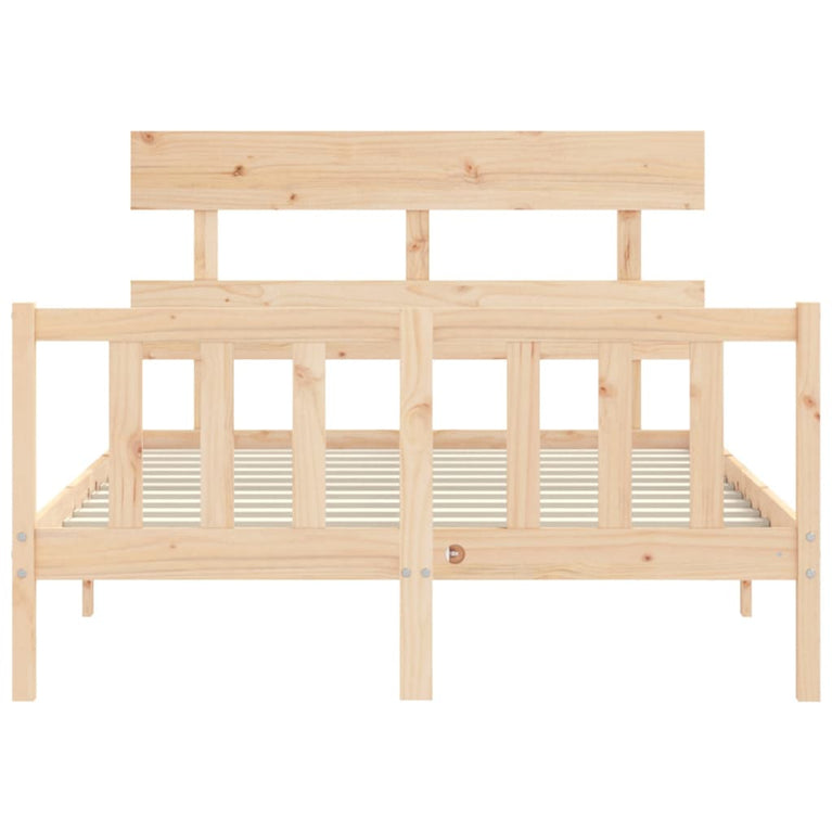 Bedframe met hoofdbord massief hout 4FT Small Double