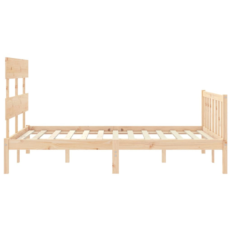 Bedframe met hoofdbord massief hout 4FT Small Double