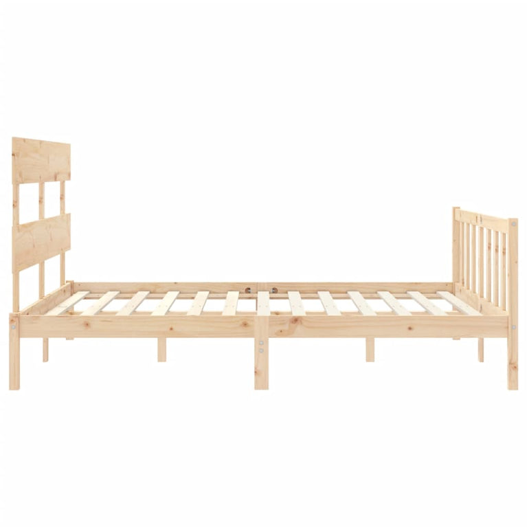 Bedframe met hoofdbord massief hout 160x200 cm