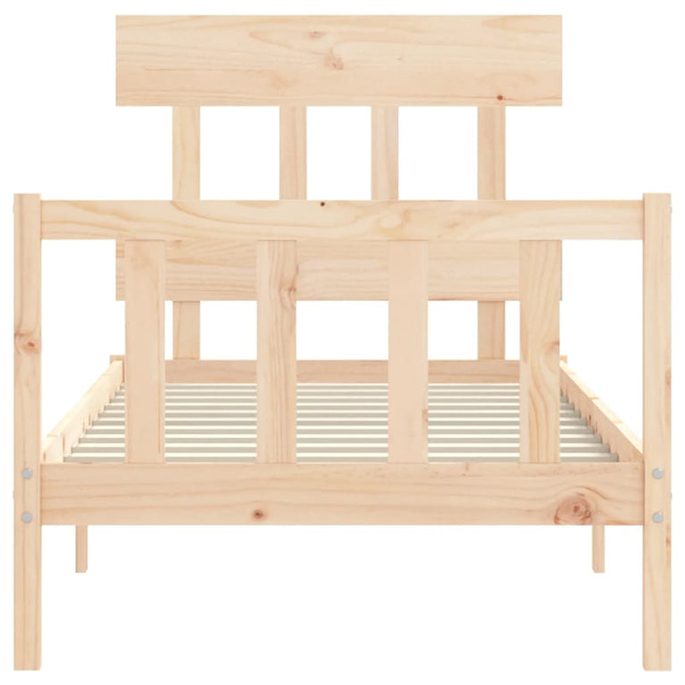 Bedframe met hoofdbord massief hout 2FT6 Small Single