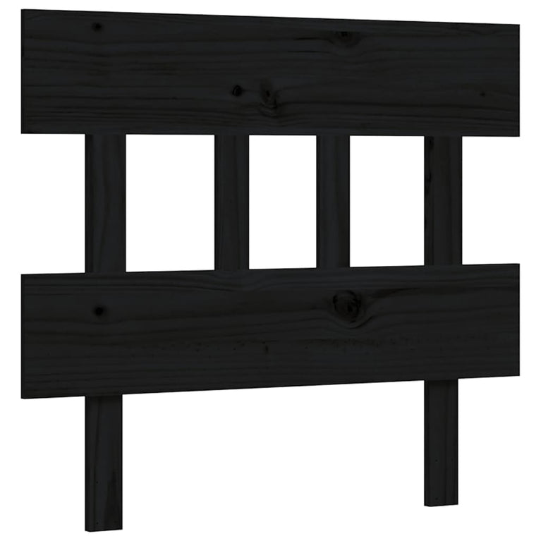 Bedframe met hoofdbord massief hout zwart 2FT6 Small Single