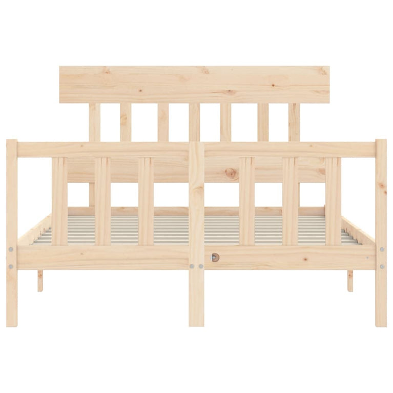 Bedframe met hoofdbord massief hout 120x200 cm
