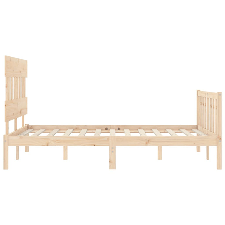 Bedframe met hoofdbord massief hout 120x200 cm