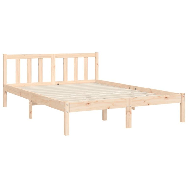 Bedframe met hoofdbord massief hout 120x200 cm