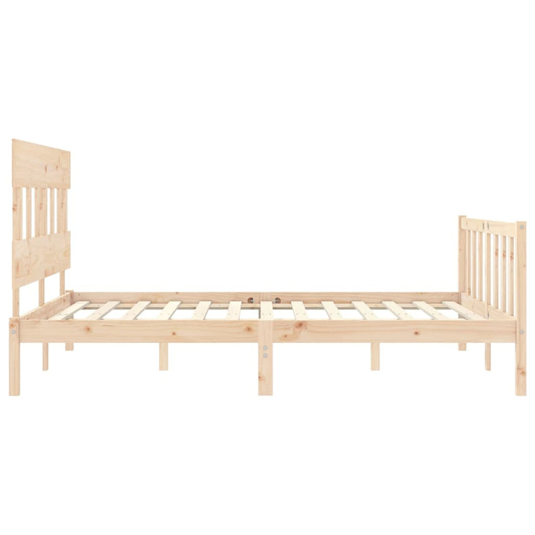 Bedframe met hoofdbord massief hout 160x200 cm