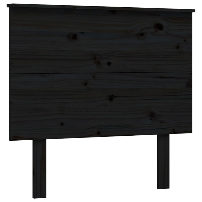 Bedframe met hoofdbord massief hout zwart 3FT Single