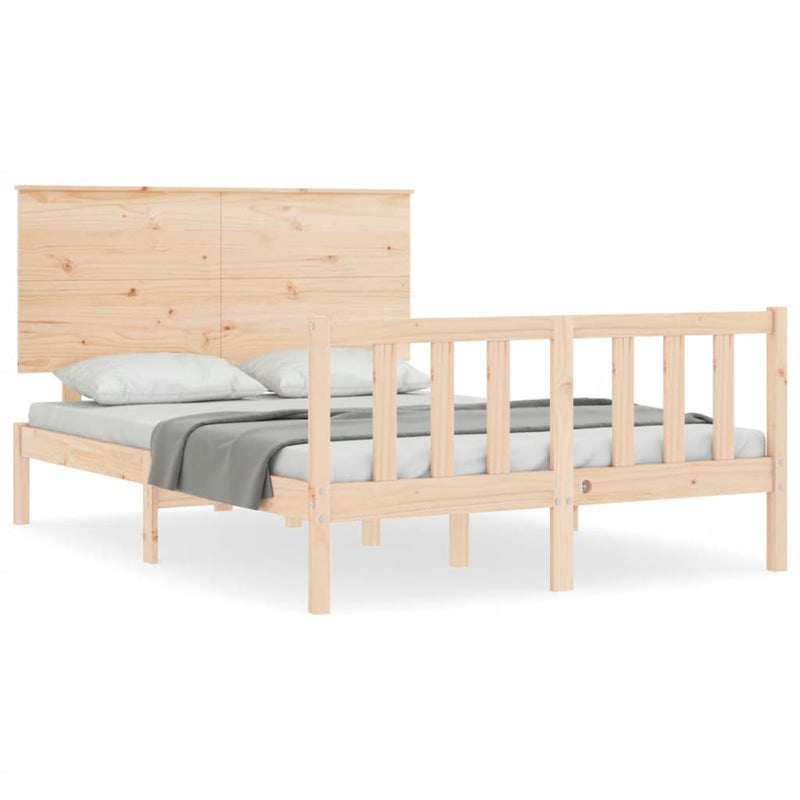 Bedframe met hoofdbord massief hout 4FT Small Double