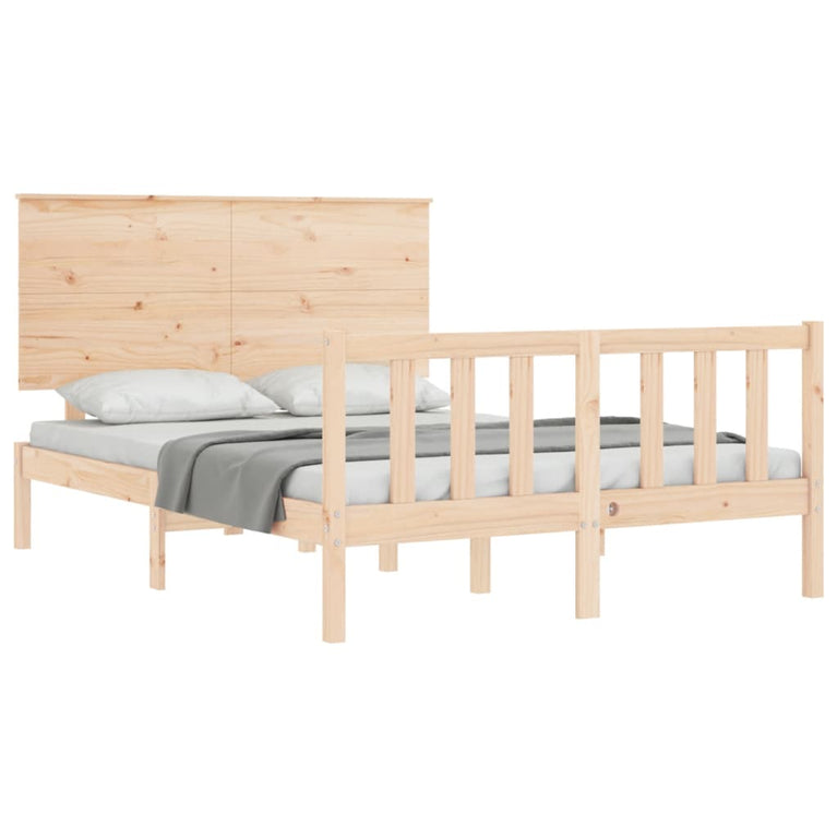 Bedframe met hoofdbord massief hout 4FT Small Double