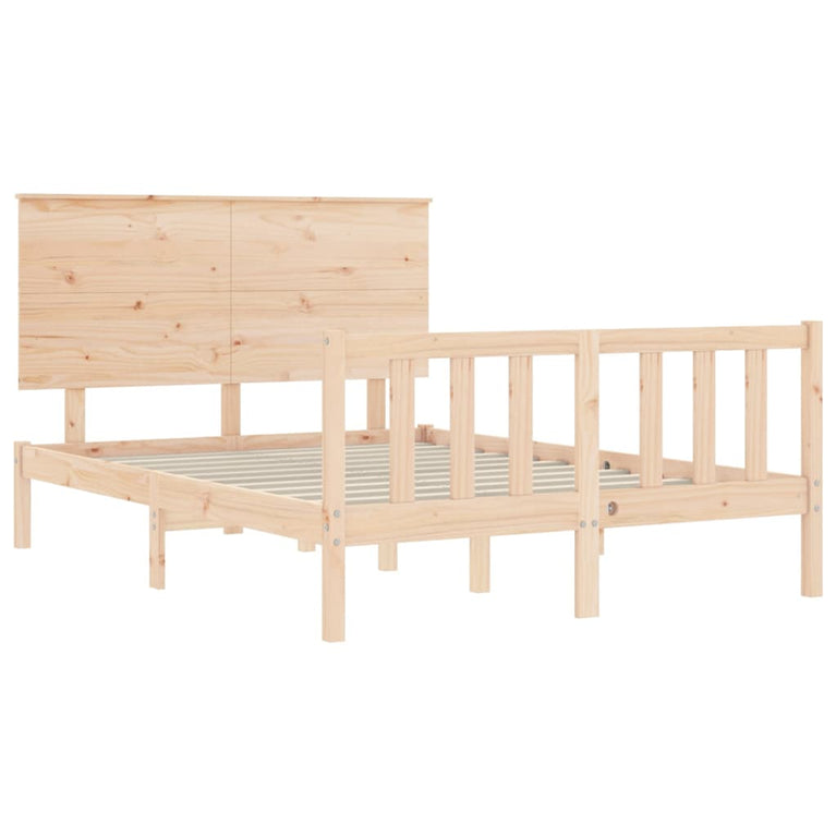 Bedframe met hoofdbord massief hout 4FT Small Double